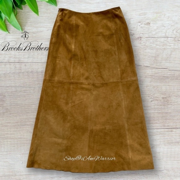 Brooks Brothers RARE buttery caramel toffee suede maxi skirt *shop@iamwarrior - Picture 5 of 11
